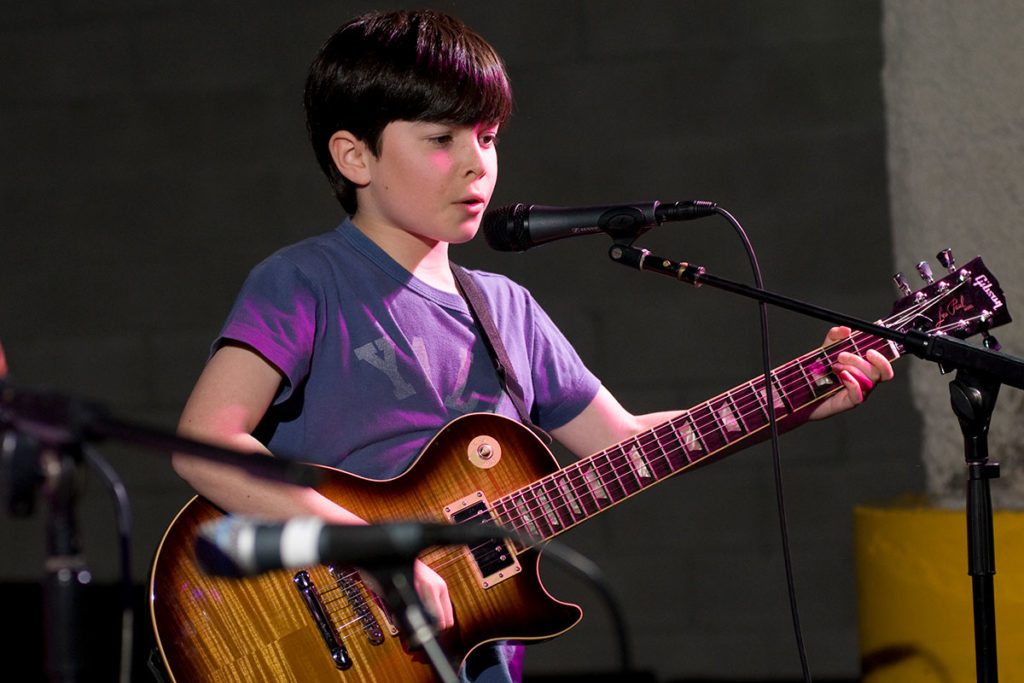 Young Spencer Barnett on stage at Bird